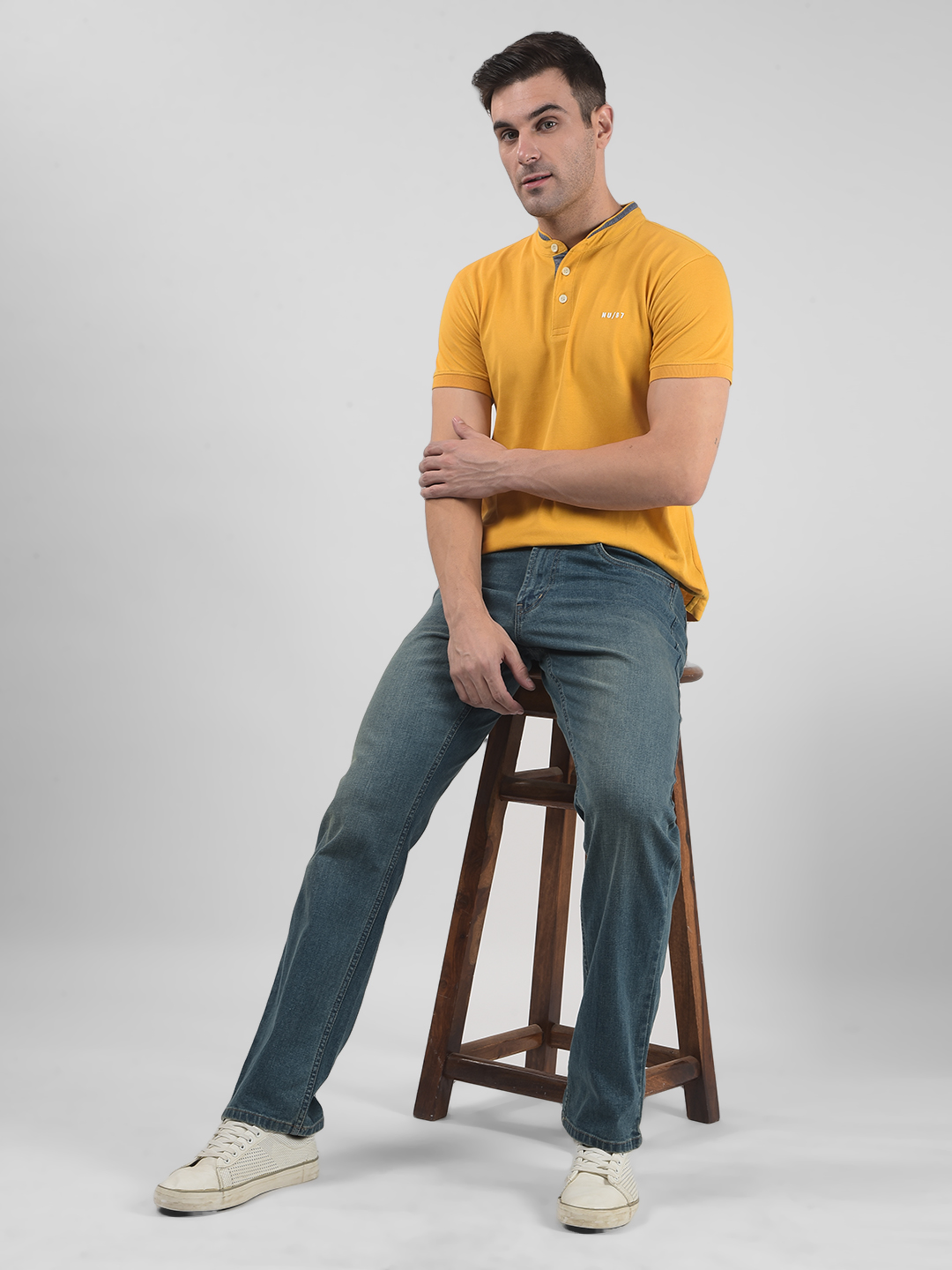 Numero Uno Men Solid Blue Jeans